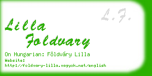lilla foldvary business card